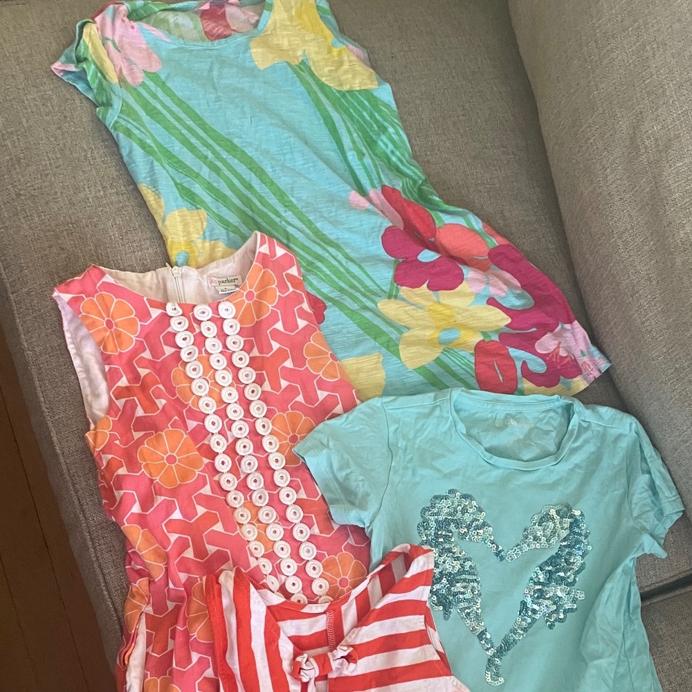 Bundle of 4 girls dresses and shirt